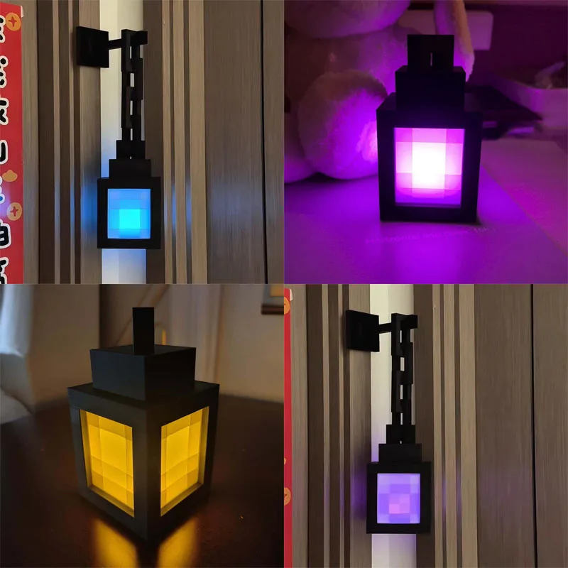 

Type-C Rechargeable Mine Brownstone Torch Lamp Gaming Themed Multi-Color LED Night Light Desktop Wall Mount Remote Control Gift
