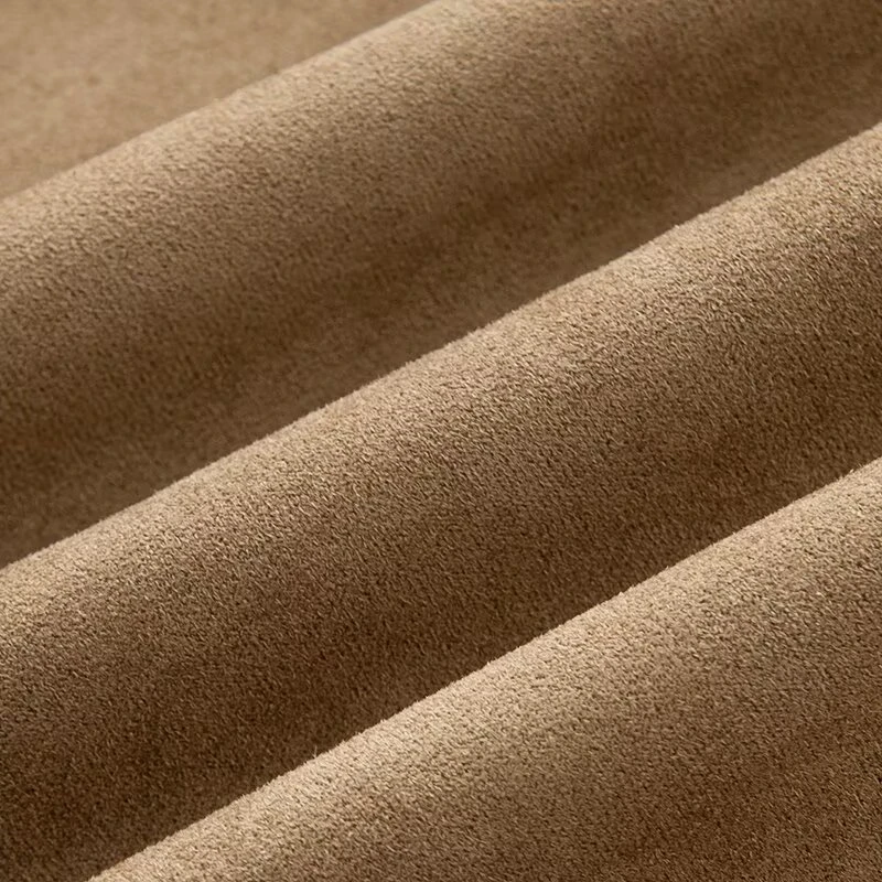 KEYANKETIAN Autumn and winter new women's clothing lapel metal buckle decoration diagonal zipper suede motorcycle jacket women