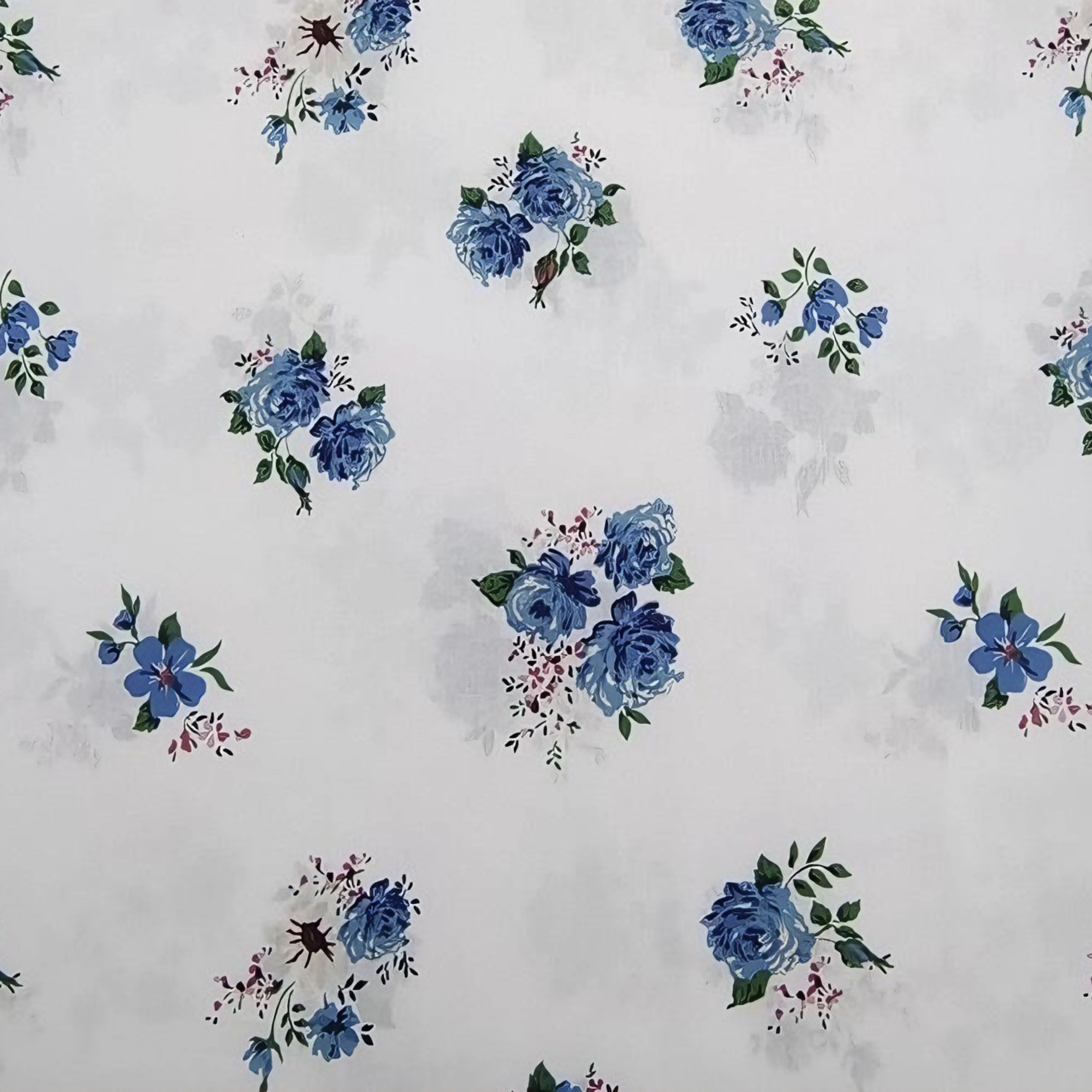 145x50 سنتيمتر خمر الأزهار المطبوعة نسيج القطن للخياطة الأزرق والوردي روز نمط النسيج لفستان ديكور المنزل الحرف