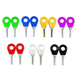 1pair 7 Colors 12mm/15mm Rear Wheel Axle Hole Chain Tensioner Adjuster for Motorcycle Modification Parts Accessories