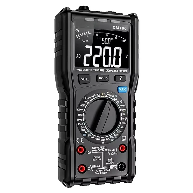 Best Selling Product  Multimeter 10000 Counts DM100 1000V/10A Voltage Current Resistance Tester Digital Multimeter