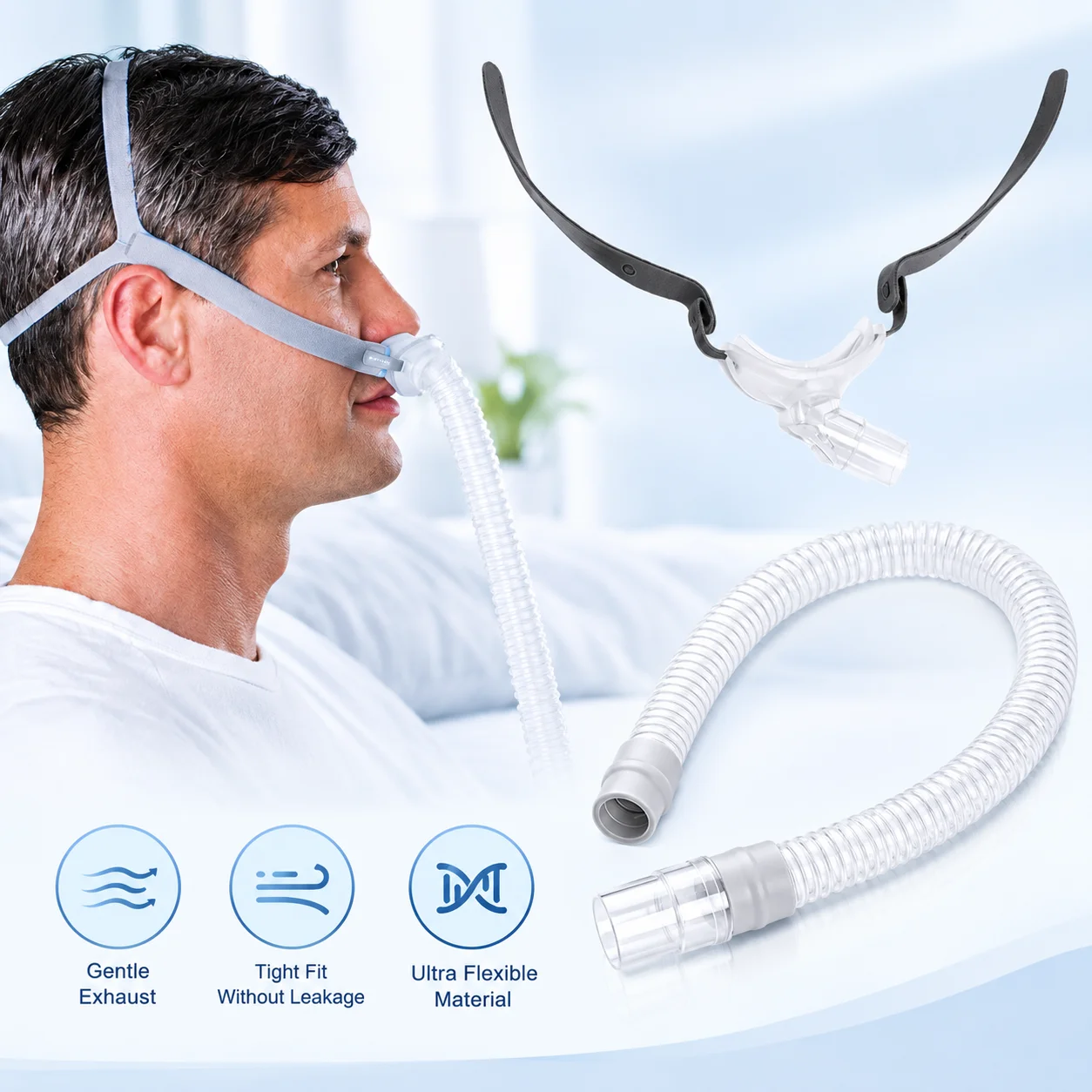 Replacement Frame and Short Tube Assembly for AirFit P10, Includes Frame & Hose Compatible with P10 Nasal Pillow,