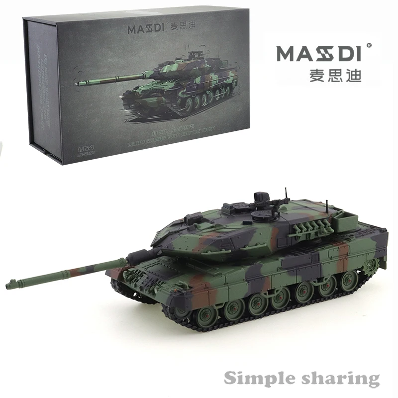 

MASSDI 1/64 Leopard 2A6 Main Battle Tank Car Alloy Toys Motor Vehicle Diecast Metal Model for Children