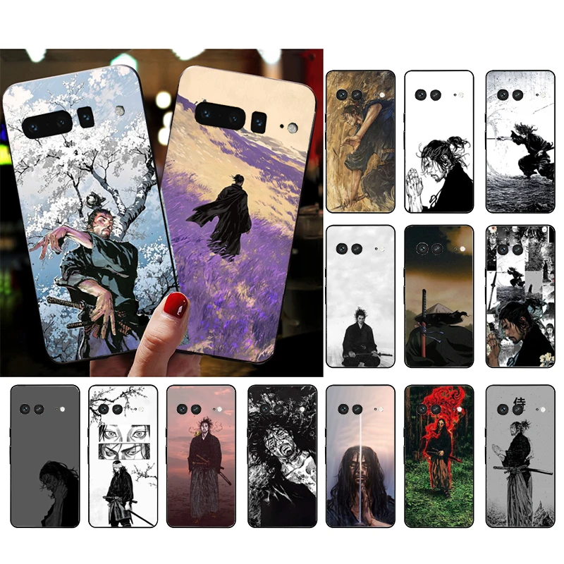 Funda de silicona suave para teléfono Google Pixel 10 9 Pro XL, funda para Google Pixel 9A 8A 7A 6A 5, Vagabond Miyamoto Mushashi