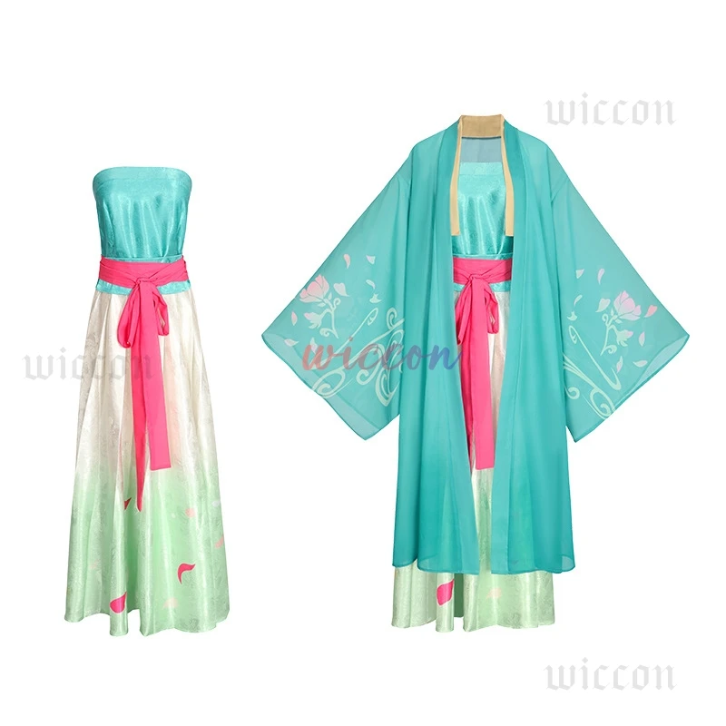 Maomao คอสเพลย์ชุดวิกผม Apothecary ไดอารี่โบราณ Hanfu สีเขียวชุด Headwear ต่างหูผู้หญิง Convention ชุด