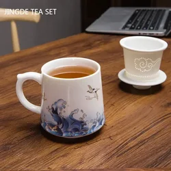 430ml Palace Ceramic Master Cup with Lid Enamel Color Tea Cup with Inner Filter Large-capacity Teacup Chinese Tea Set Supplies