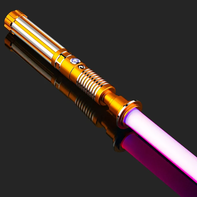 Espada láser de juguete para niños, sable de luz RGB, empuñadura de Metal pesada, 16 colores que cambian, Cosplay de Yoda, regalo