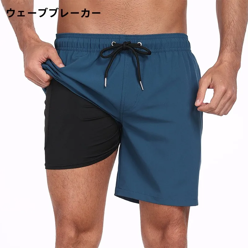 zhanlang-メンズ-クイックドライ-サーフショーツ-ビーチスポーツ-スイミングパンツ-インナーシャツ付き-カジュアル-快適-通気性-サマーショーツ