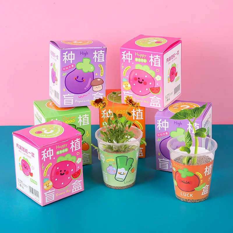 

Miniature Plant Canned Decoration Blind Bag Mini Simulation Small Pot Soil Toy Surprise Planting Gift Prize Draw Game