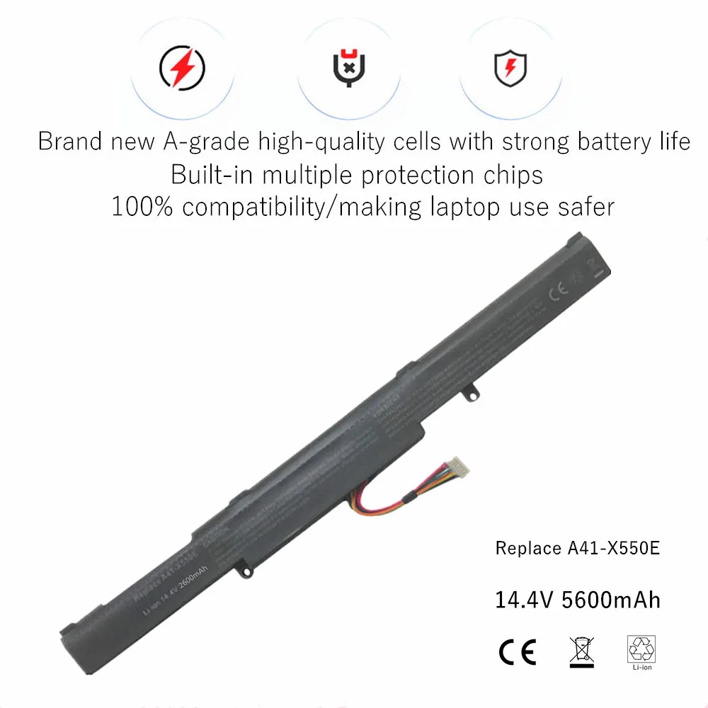 Laptop Battery A41-X550E For Asus A450V K550E X750J A550D K751L X751L F450 P750LB X751MA F450C R752L X751MD F450E R752MA X751MJ
