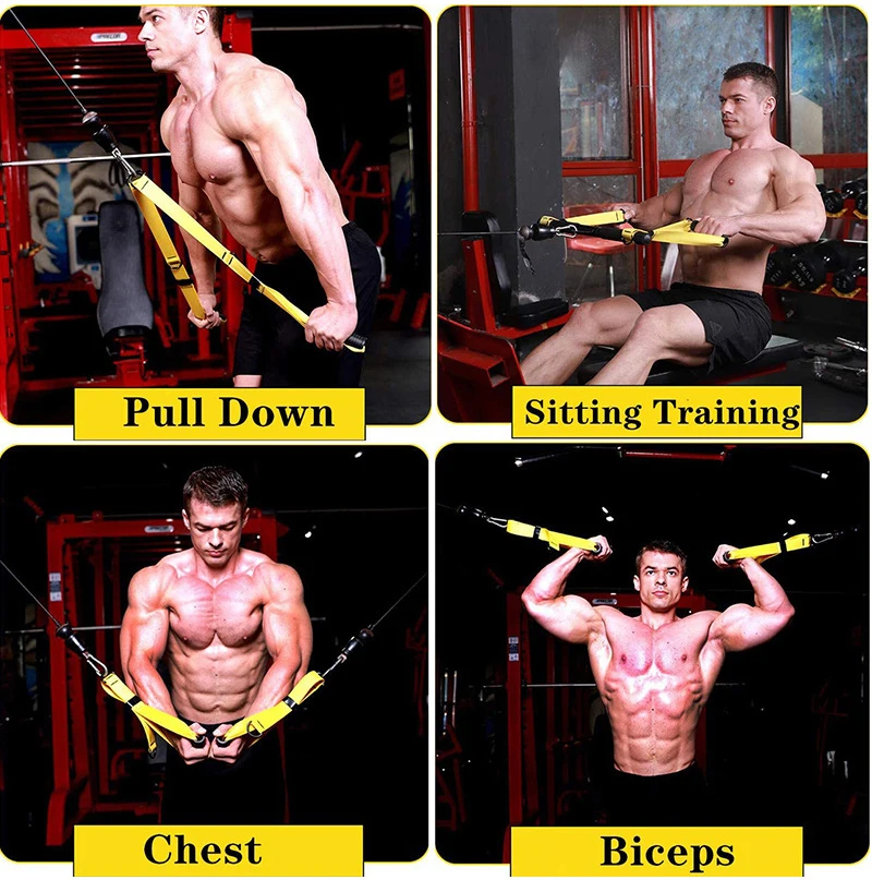 Heavy Duty Exercise Handles,Anti-slip Grip Attachment for Cable Machine Pulleys,Gym Equipment,Resistance Bands,Strength Training