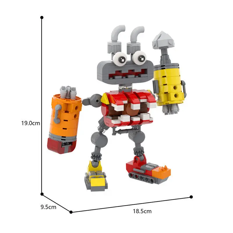 Large Red Robot Monster Building Toys Set for Collection 303 Pieces MOC Build