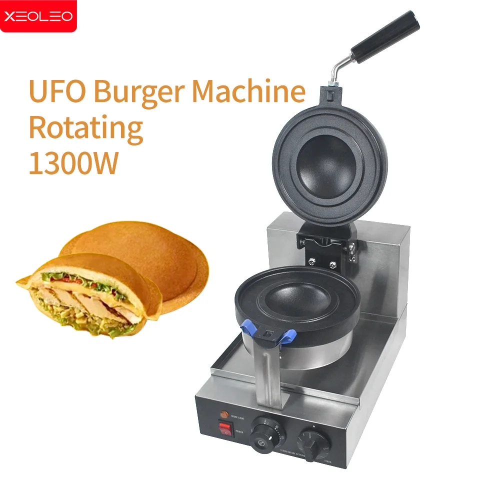 XEOLEO-máquina eléctrica para hacer helados, 1300W, gofres, OVNI, hamburguesa, Gelato de Hamburgo, Panini, prensa para sándwiches