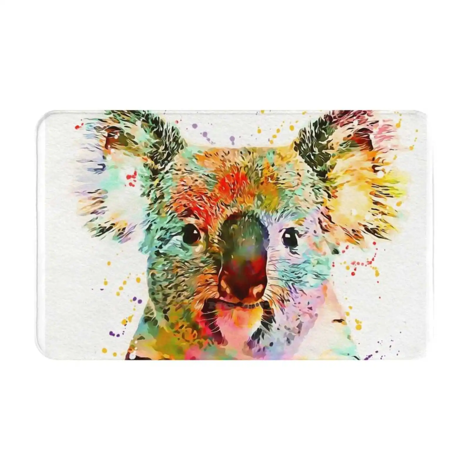 Baby Koala Art Soft Cushion Car Home Carpet Door Mat Koala Nursery Watercolor Cub Kids Red Blue Green Australian Yellow Orange