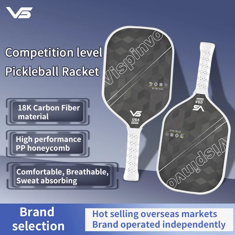 Professional Pickleball Paddle | 3D-18K Carbon Fiber | Heat Pressed Integrated Forming Competitive | Gift for Men And Women!
