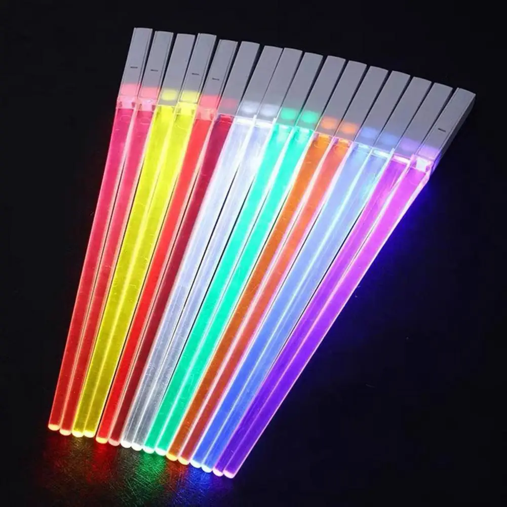 2Pc LED Lightsaber Chopsticks China Luminous Light Up Party Fun Glowing Chinese Chopsticks for Sushi Noodles