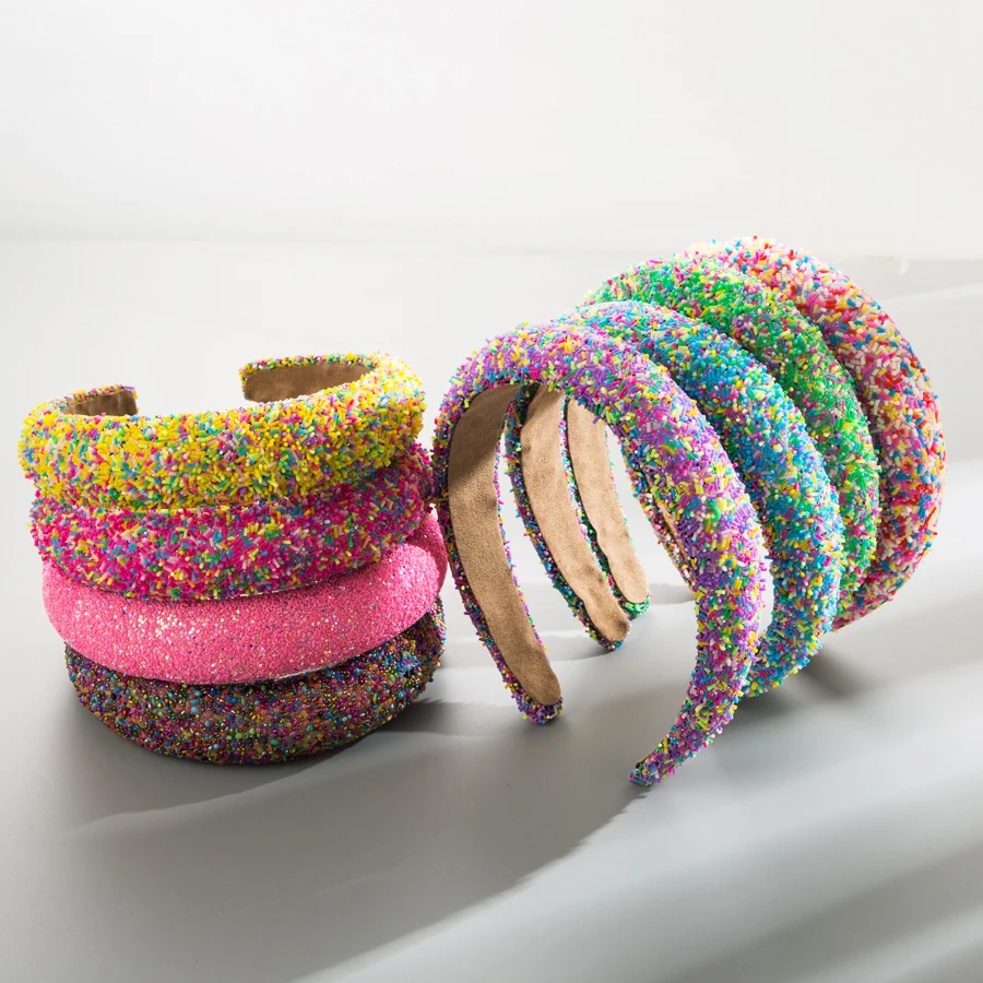 New Sponge Fashion Wide Edge Headband for Girls Korean Wide Edge Chocolate Candy Color Hair Band