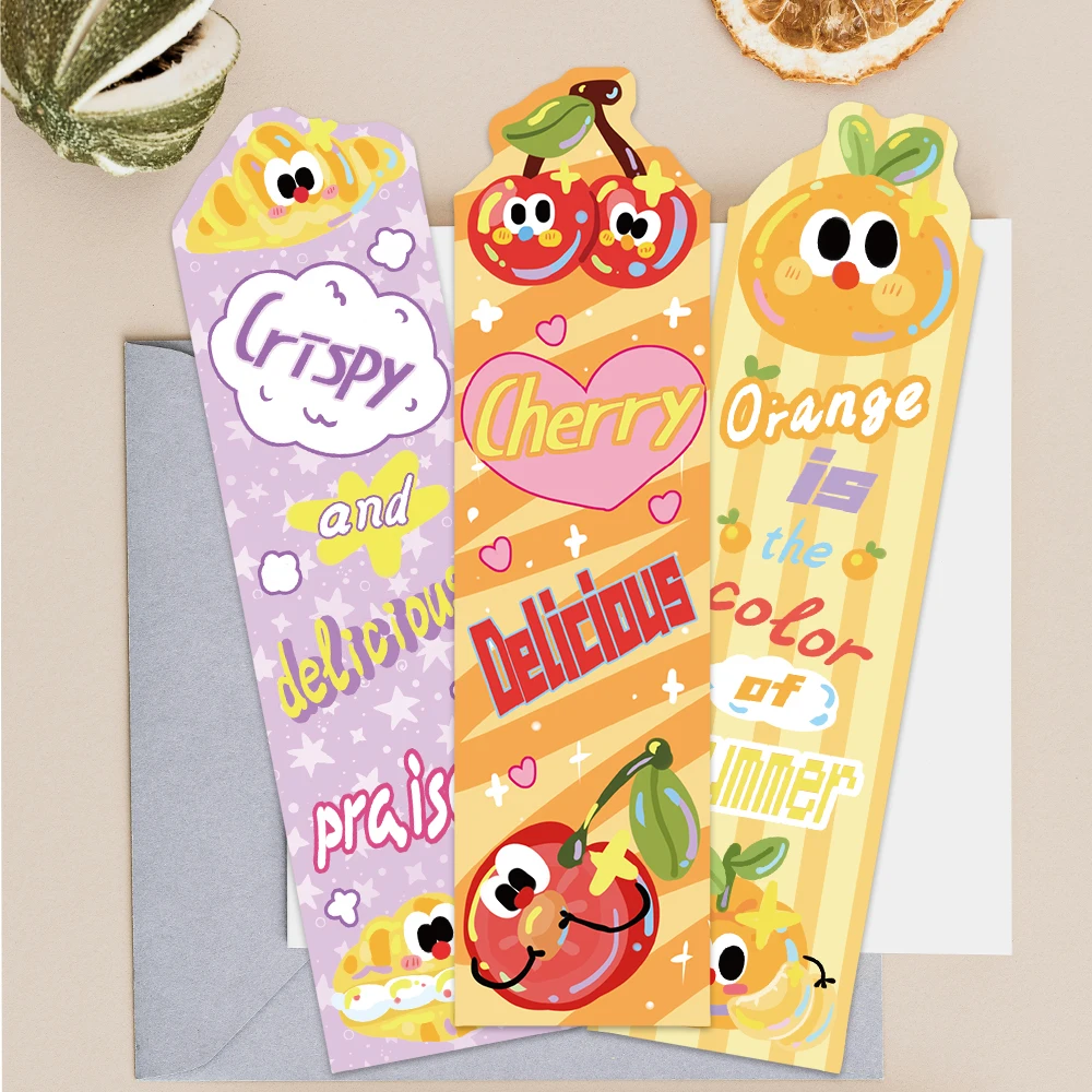 30pcs Funny Cute Cartoon Food Paper Bookmark For Students DIY Book Club Readers Page Marker Library Office Page Marking