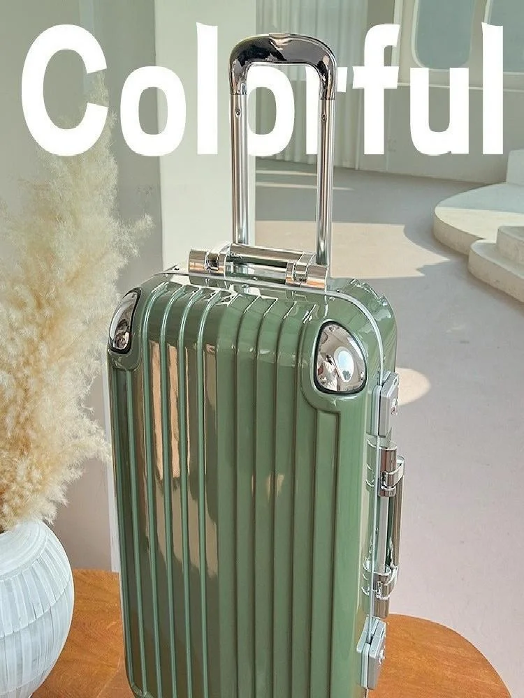 luggage-suitcase-travel-bag-women's-20-inch-check-in-password-bag-minimalist-luxury-style-pc-material-stripe-pattern-universa