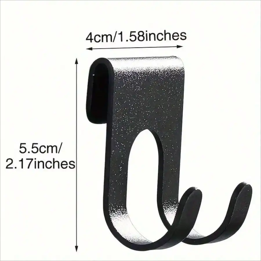 10Pcs Reverse Hooks No-Punch Plastic Shower Hooks, Waterproof Wall Hooks For Bathroom ,Bathroom Kitchen OrgaKitchennizer (Black)