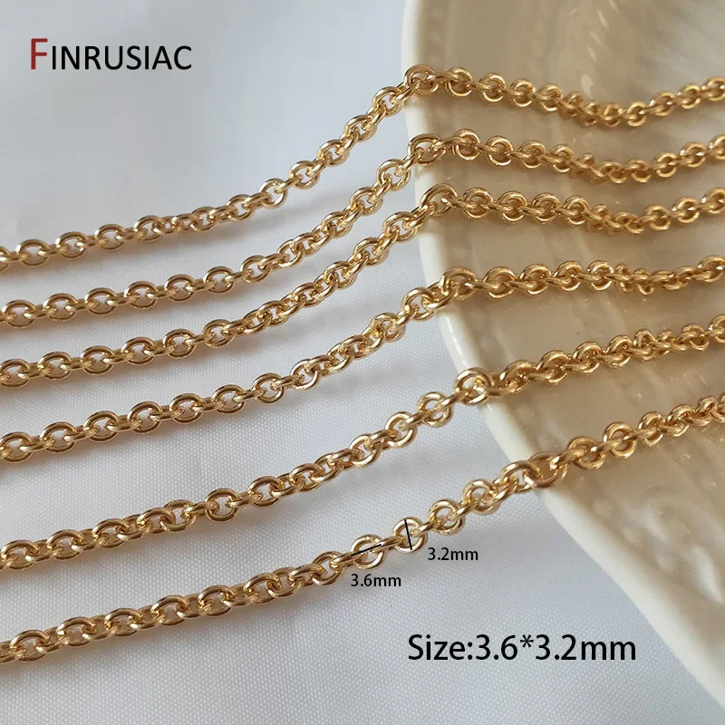 14K vergoldetes Messing Metall Rundes Gliederkabel Halskette Ketten Bulk für DIY Schmuckherstellung Materialien Handgefertigte Lieferungen – Detail 20