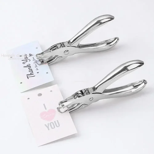 Imagen 2 del producto Perforadora de un solo orificio de mano de 3/6mm, herramientas perforadoras de Metal para álbum de recortes, pendientes, collares, tarjetas, papelería escolar, suministros de oficina