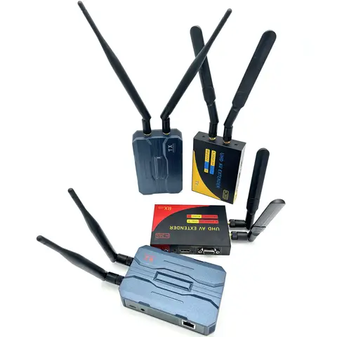4K 30Hz Video Transmitter and Receiver 1080p 5G 200M Wireless HDMI Extender RJ45 Cable VGA Display for NVR Camera Laptop PC TV