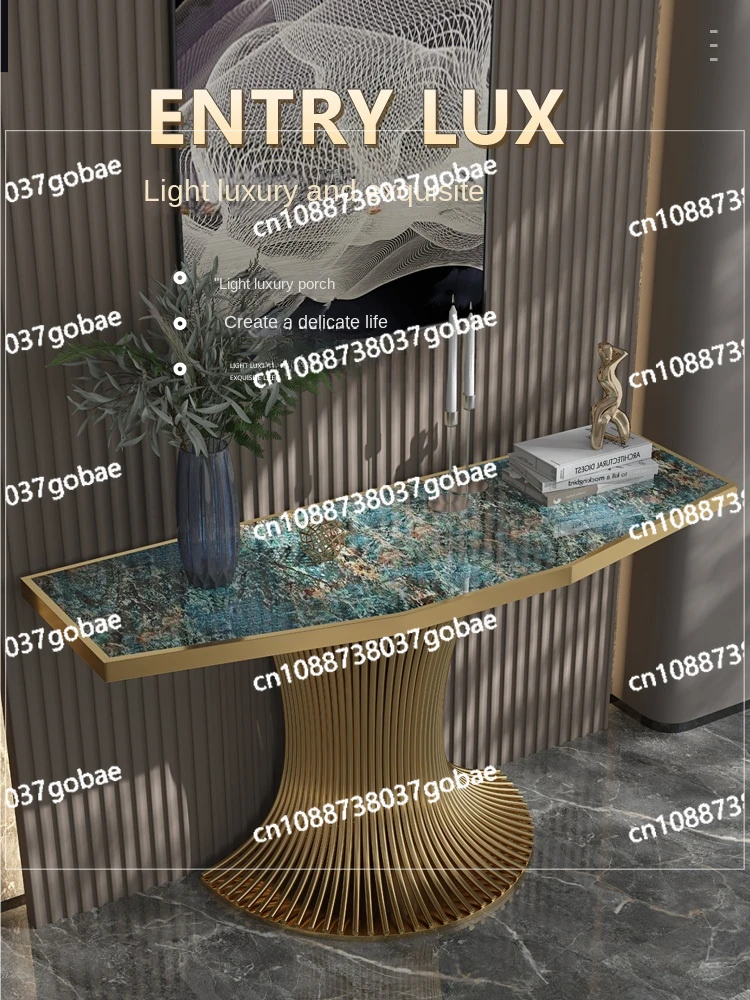 Zc Console Tables High-End Wall Cabinet Entrance Stone Plate Table Corridor Decoration Console