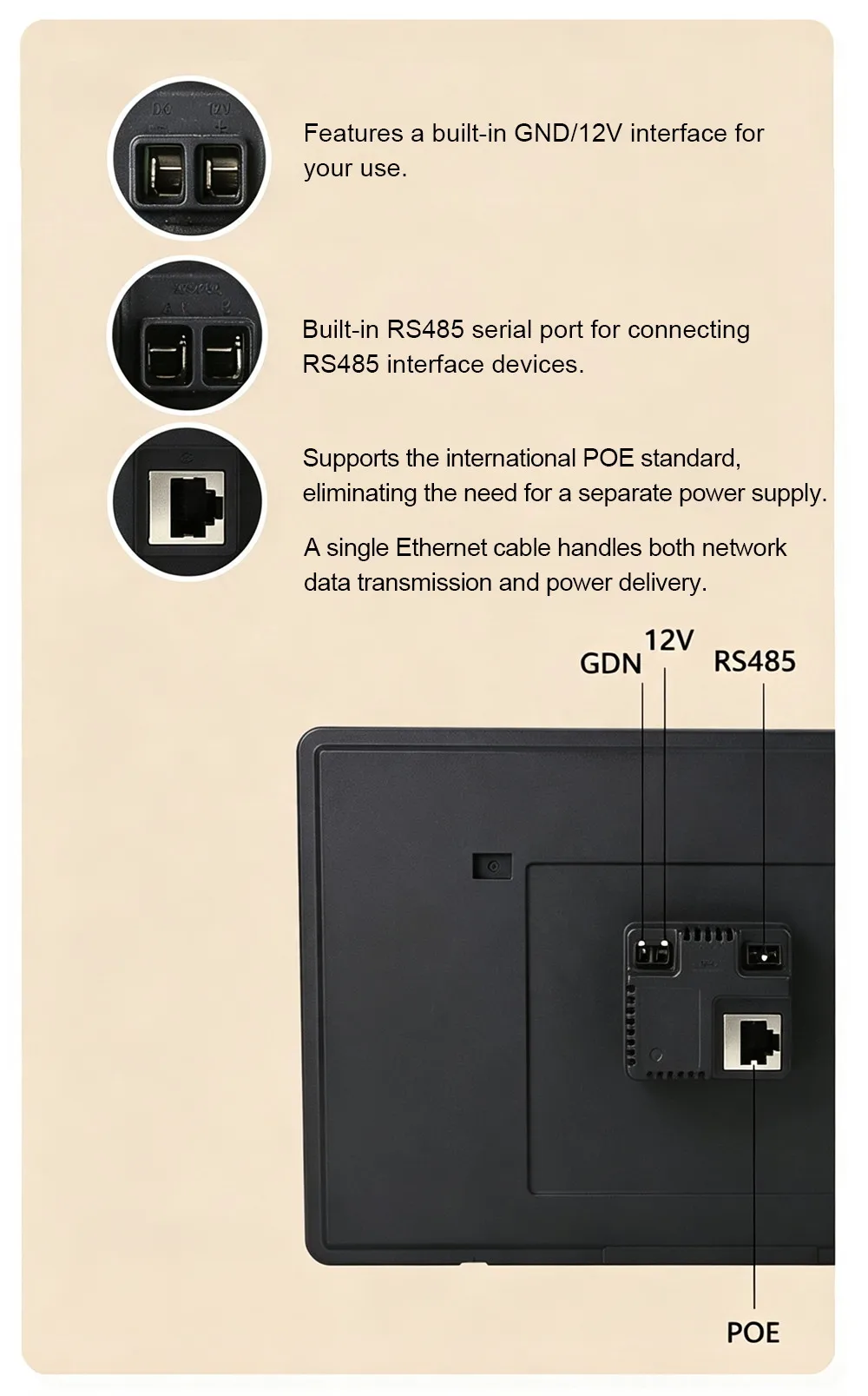 8 10,1" Wandmontiertes Android Smart Home Bedienfeld RK3566 POE-Stromversorgung Android 11 Kapazitives Touch-Tablet für Zuhause & Büro – Detail 9
