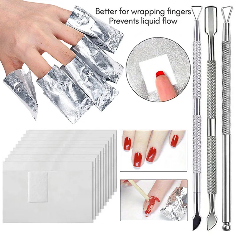 Aluminium nagelfolie polish remover met aceton UV gelreiniger wikkelpapier met nagelriemschuwers accessoires voor het verwijderen van manicure