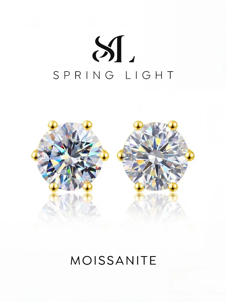 Stylever 0,5 ct-2 ct zertifizierter Moissanit, klassische Ohrstecker, 925er Sterlingsilber, Hochzeitsohrringe, 2022, Trend, neuer Luxusschmuck