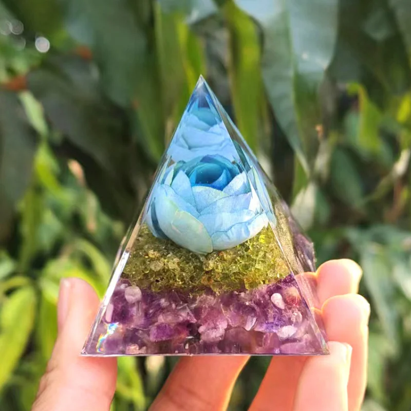 Ball Pyramid Crystal Gravel Epoxy Resin Home Desktop Handmade Ornament Gift