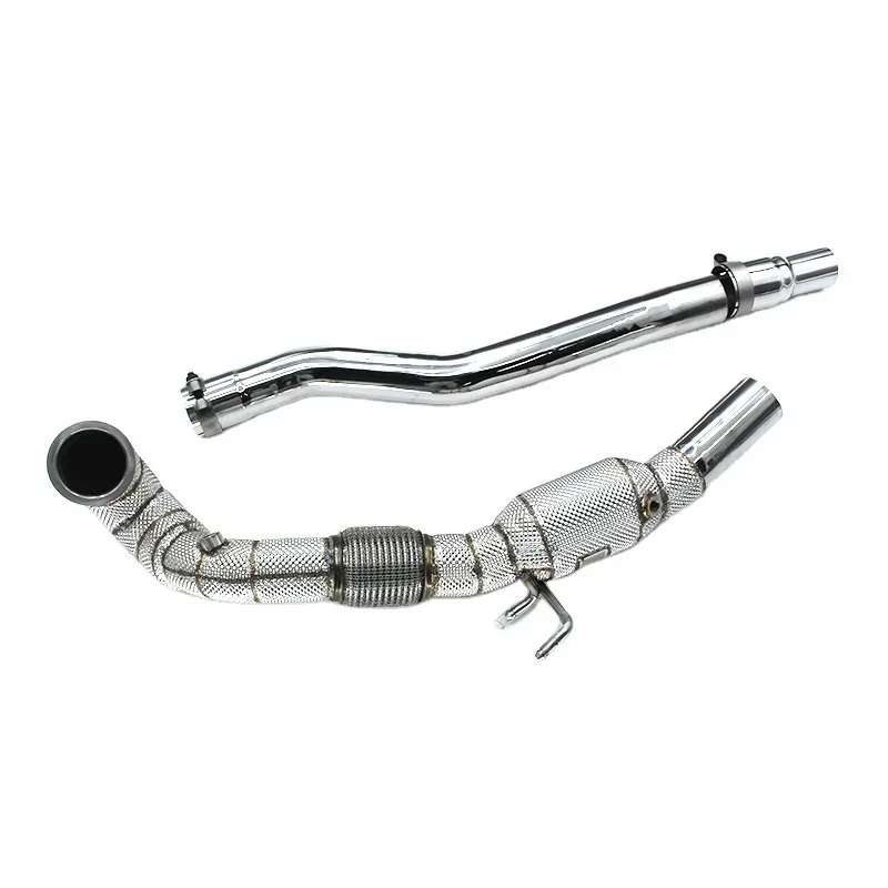 

Section High flow Pipes branch downpipe Exhaust Pipe with for VW golf MK7/7.5 R/R20 2.0T