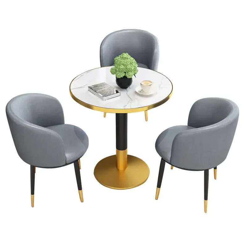 Metal Office  Set with 80cm Nordic Modern Minimalist Tables and Chairs for Meeting and Rest Areason Sale