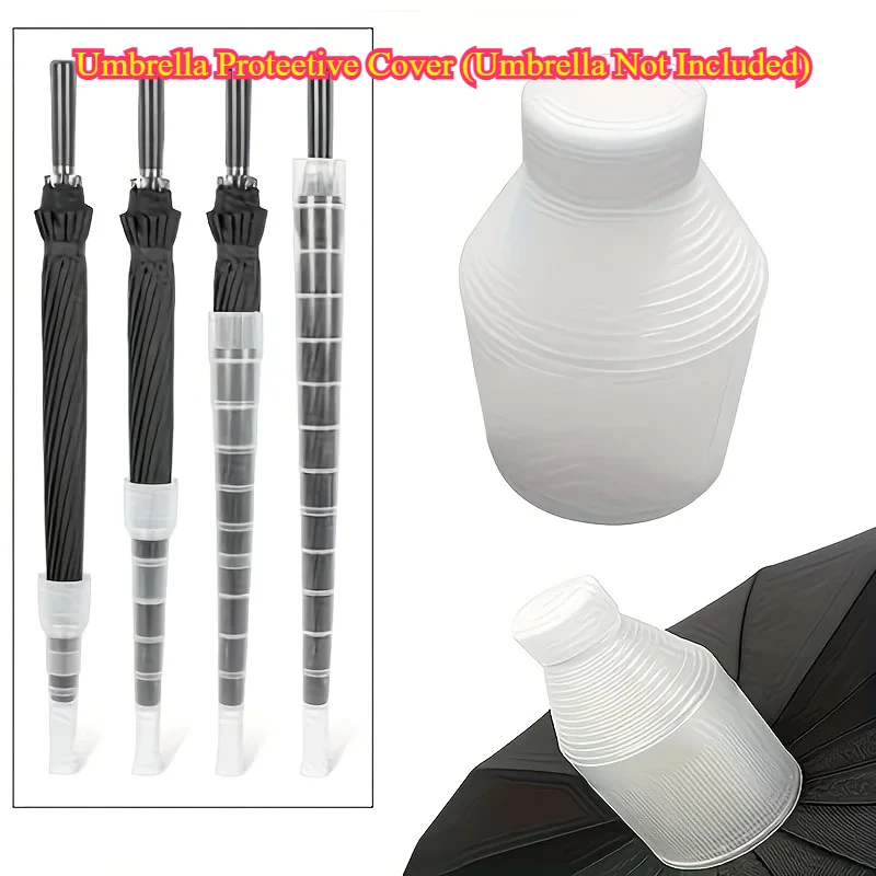 1/2pcsClear Plastic Long‑Handle Umbrella Cover, Durable Waterproof Sleeve for Commute & Business，(Umbrella Not Included)