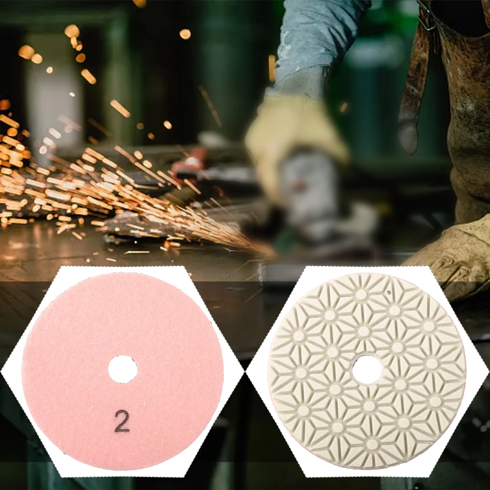 Detailing 1pc Polishing Pad Tool Wet Dry 1#/2#/3# Grit 4 Inch Car Cement Floor Concrete For Granite Industrial