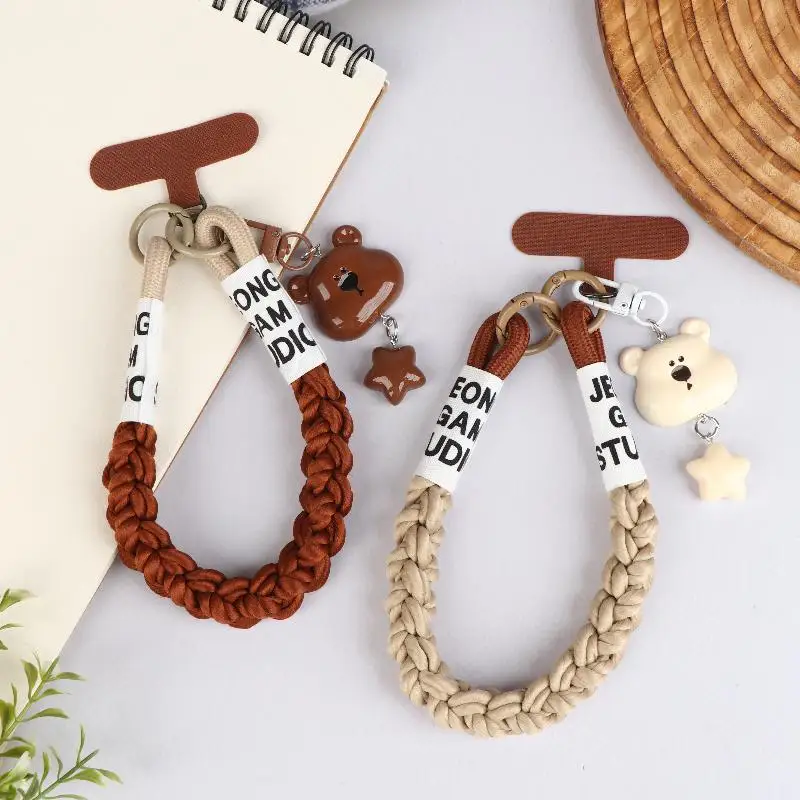 Y2K Tali Ponsel Bentuk Kepala Beruang Kartun Lucu Gaya Ins Serbaguna Rantai Ponsel Anti Hilang Gelang Gantungan Kunci Hadiah
