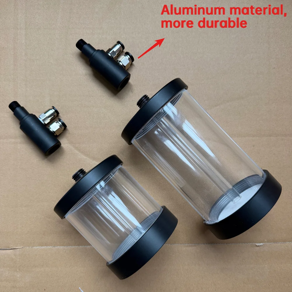 Testing Powder Hopper Cup Unit with Aluminum Threaded Head for Manual Powder Coating Spray Gun Machine