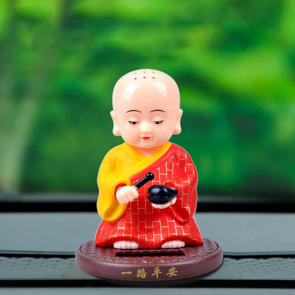 

Monk Solar Powered Car Dashboard Buddha Monk Ornament Ornament For Office Home Decor Desktop Decoration Buddha Statue