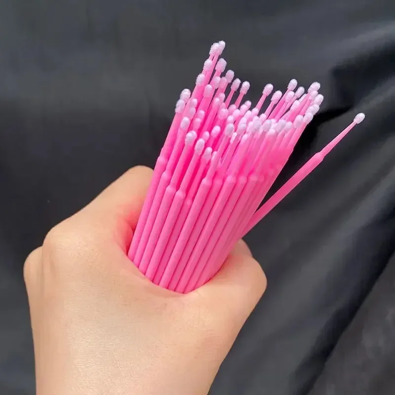 CNKESS wholesale 500pcs Disposable Miniature Mascara Brush for Makeup, Cleaning and Compatible Personal Care Pink