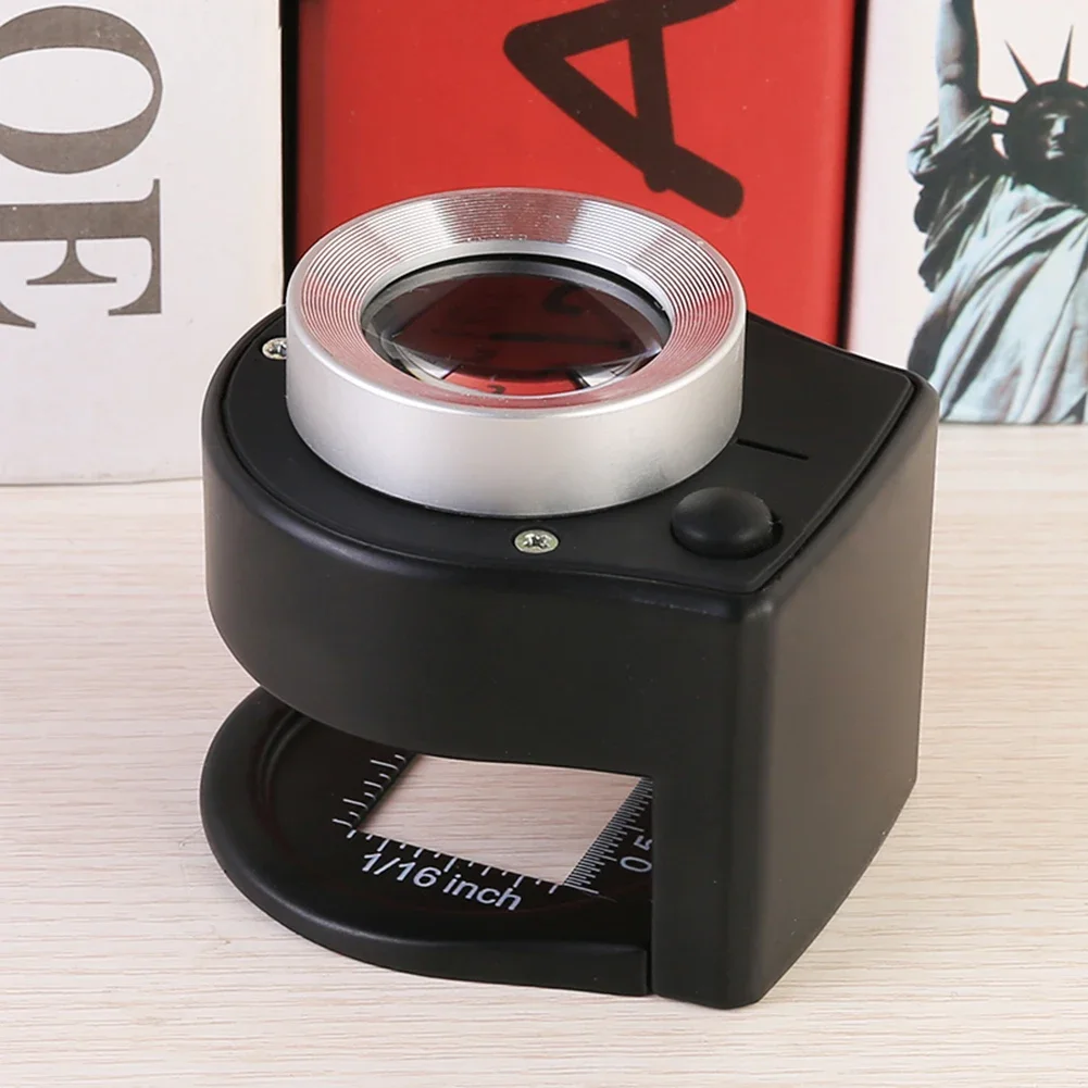 Handheld Coin Stamps Jewelry Mini Thread Counter Magnifier 6 LED UV 30X Magnifying Glass Optical Glass Lens Loupe Magnifier