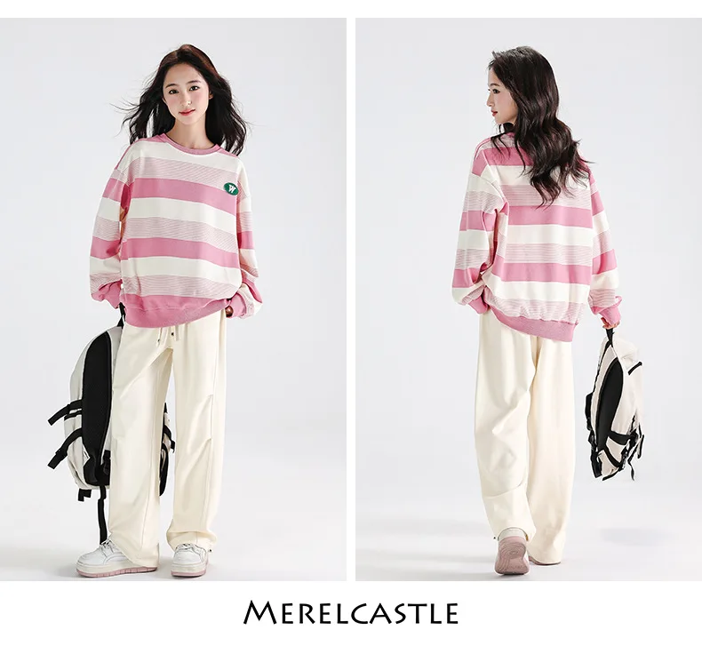 

Baby Girl Clothes Suit Girls Hoodie Spring and Autumn 2024 New Children Autumn Style Striped Shirt Big Children 2-piece Set