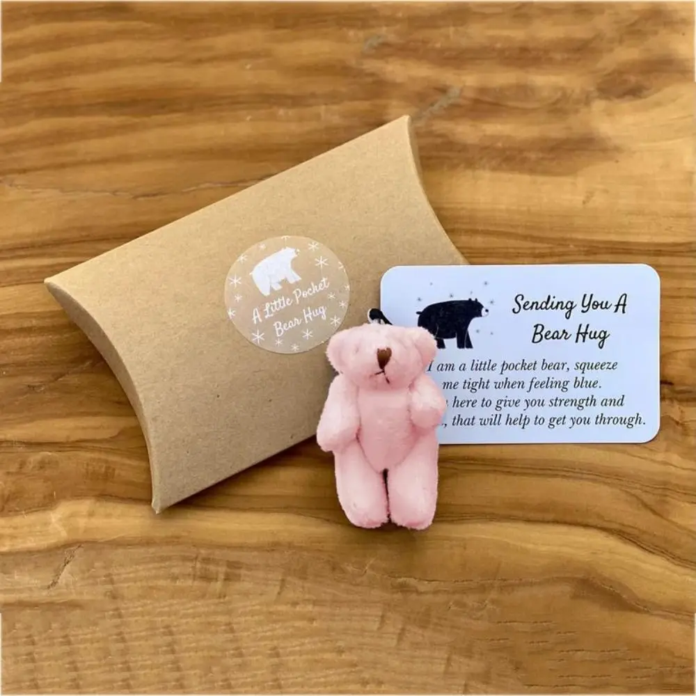 

Funny Movable Plush Bear Bear Hugs Mini Bear Ornaments Handmade Plush Gifts Box For Kids