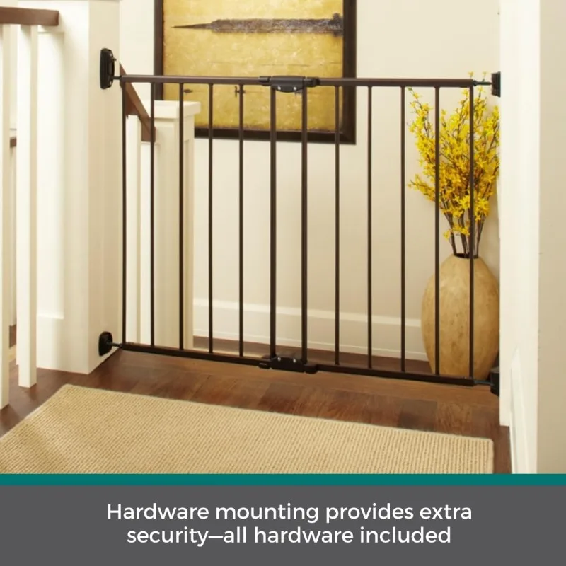 

Windsor Walk Thru Pet Gate: 28.68" - 47.85" Wide Dog Gate. Hardware Mount, Dog Gates for the house, Cat Gate for Doorway