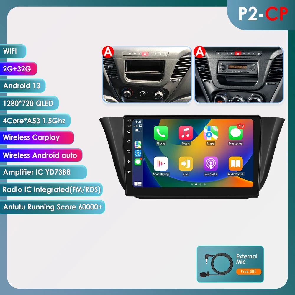 OSSURET 8G 128G Android 14 Autoradio Voor Iveco Daily 2013-2021 Auto Multimedia GPS Carplay 4G DSP BT 360 Camera Door Snapdragon6115
