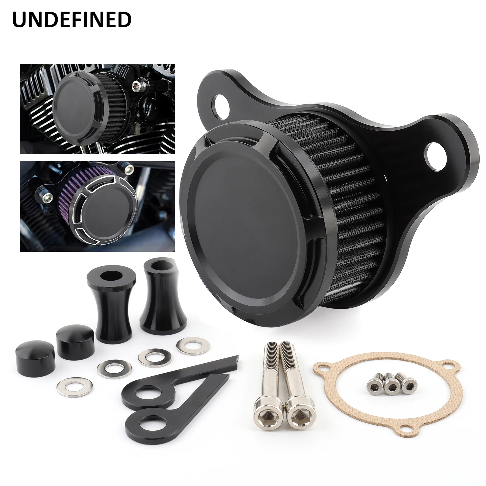 CNC Black Chrome Air Cleaner Intake Filter System For Harley Touring Road King Electra Street Glide FLTRX Trike Glide CVO 08-16