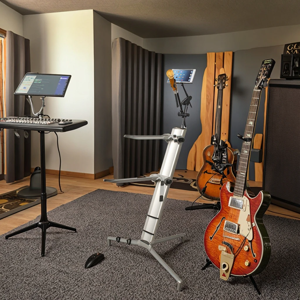 New Design  Multifunctional Silver  Movable Keyboard Stand 1.2M