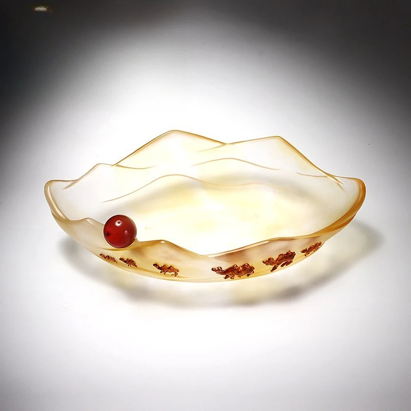 Glazed desert camel vase fruit plate light luxury new Chinese fruit plate ornament home decoration creative coffee table