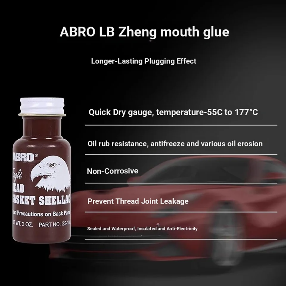 59ml ABRO Head Gasket Shellac Car Cylinder Bed Flat Gasket Liquid Sealant for Engine Maintenance