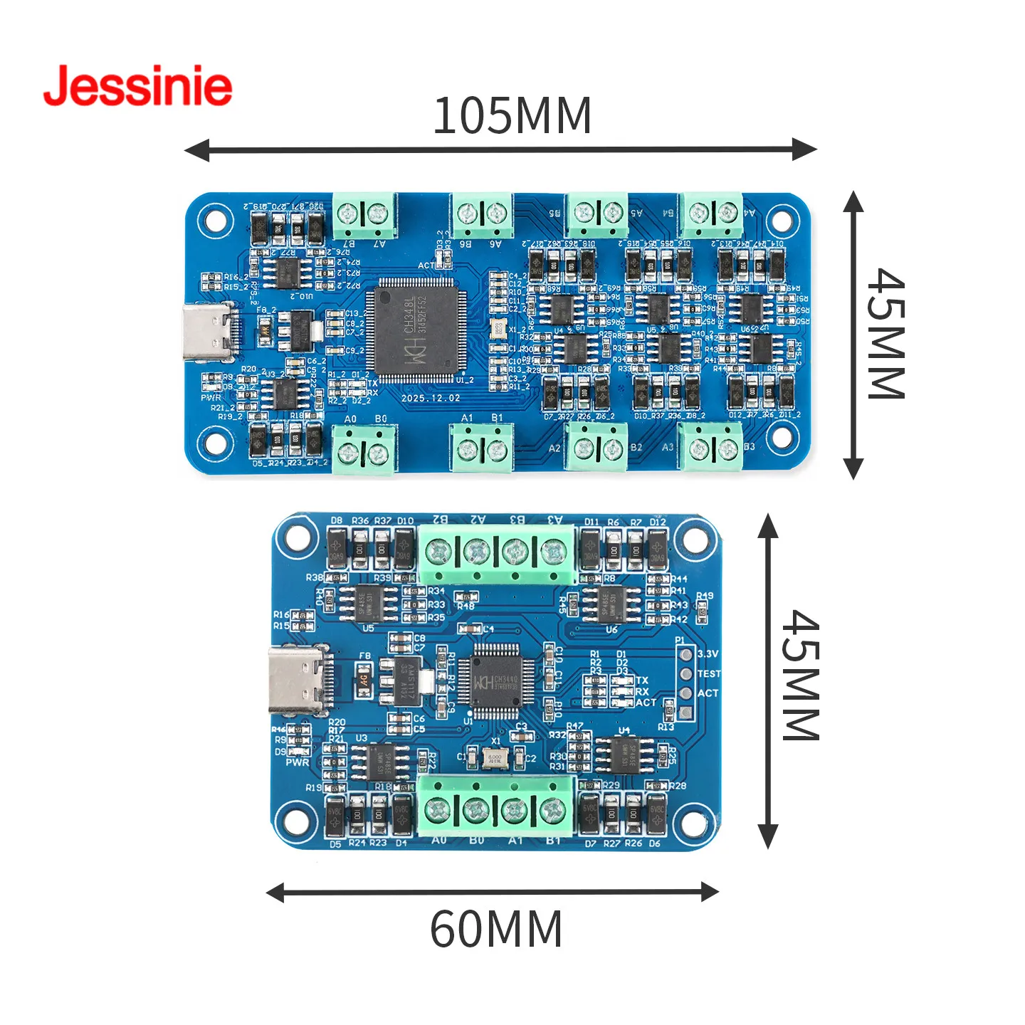 modulo-conversor-de-comunicacao-usb-para-rs485-de-quatro-oito-vias-ch344q-ch348l